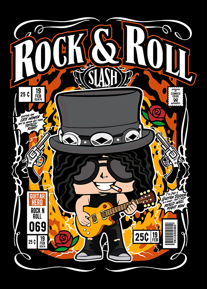 Slash Rock and Roll Cartoon