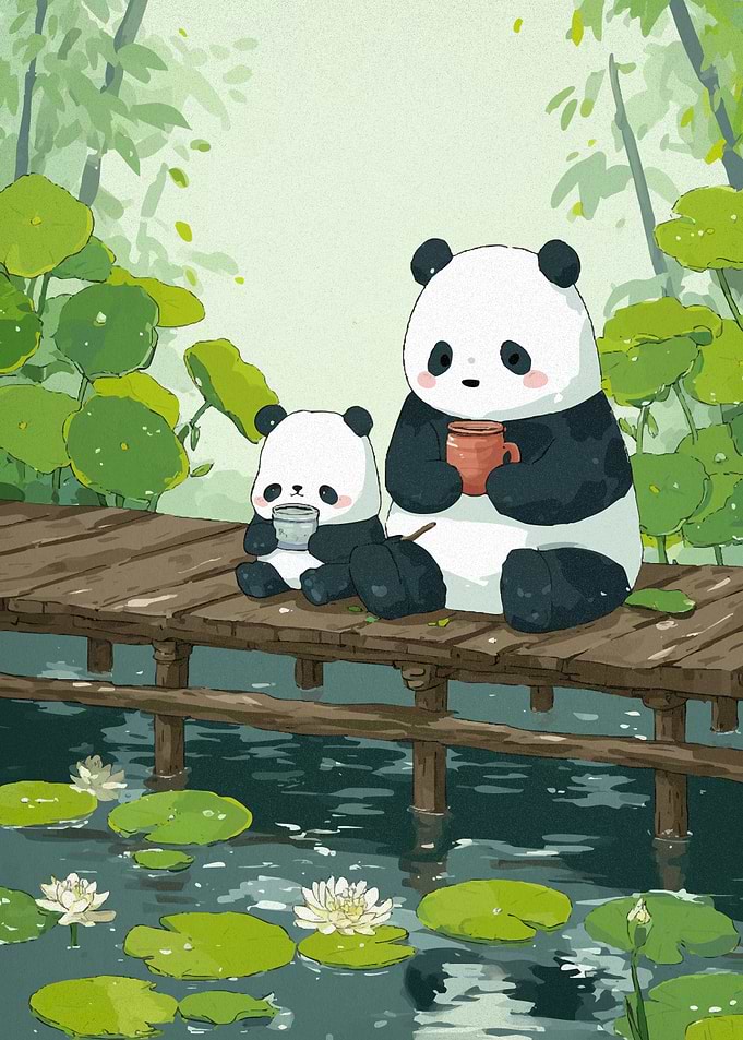 Panda bridge drinking
