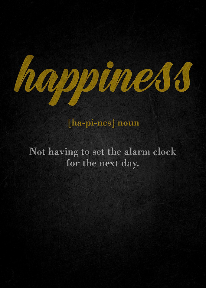 Happiness Definition Art Print