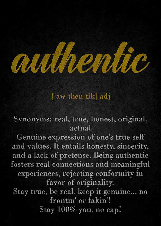 Authentic Definition Typography Art