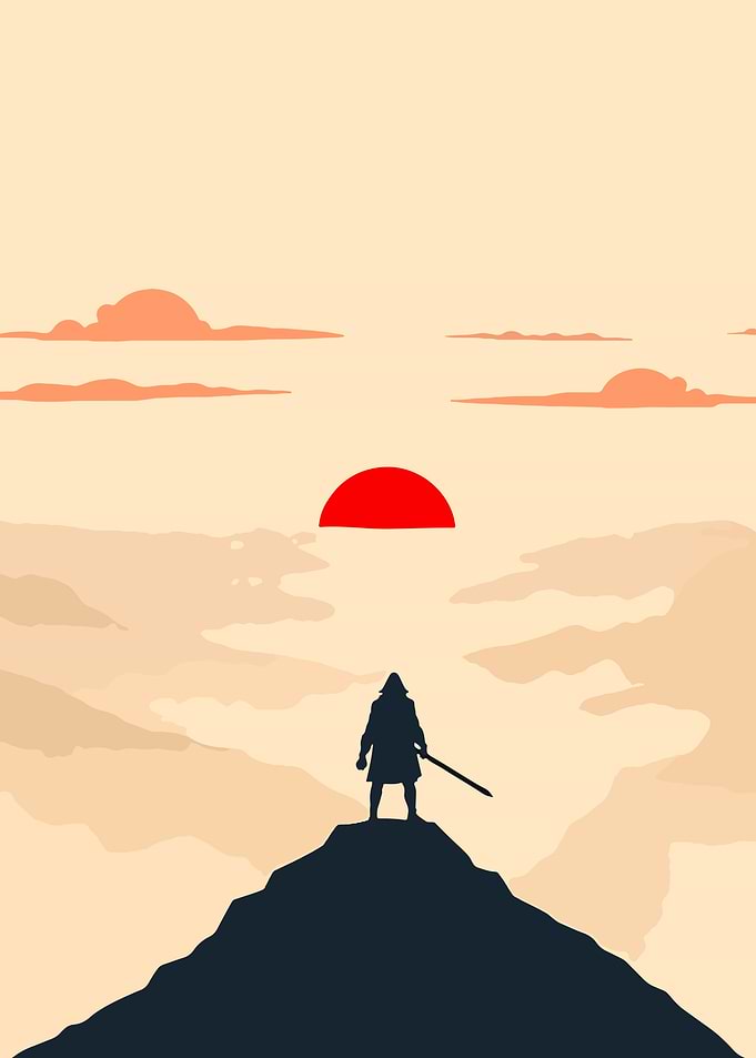 Samurai Silhouette at Sunset