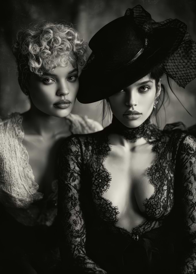 Two Women in Vintage Fashion