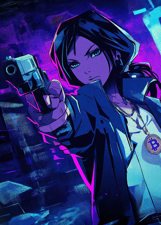 Anime Girl Gun Bitcoin