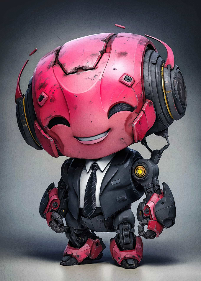 Smiling Robot in Suit