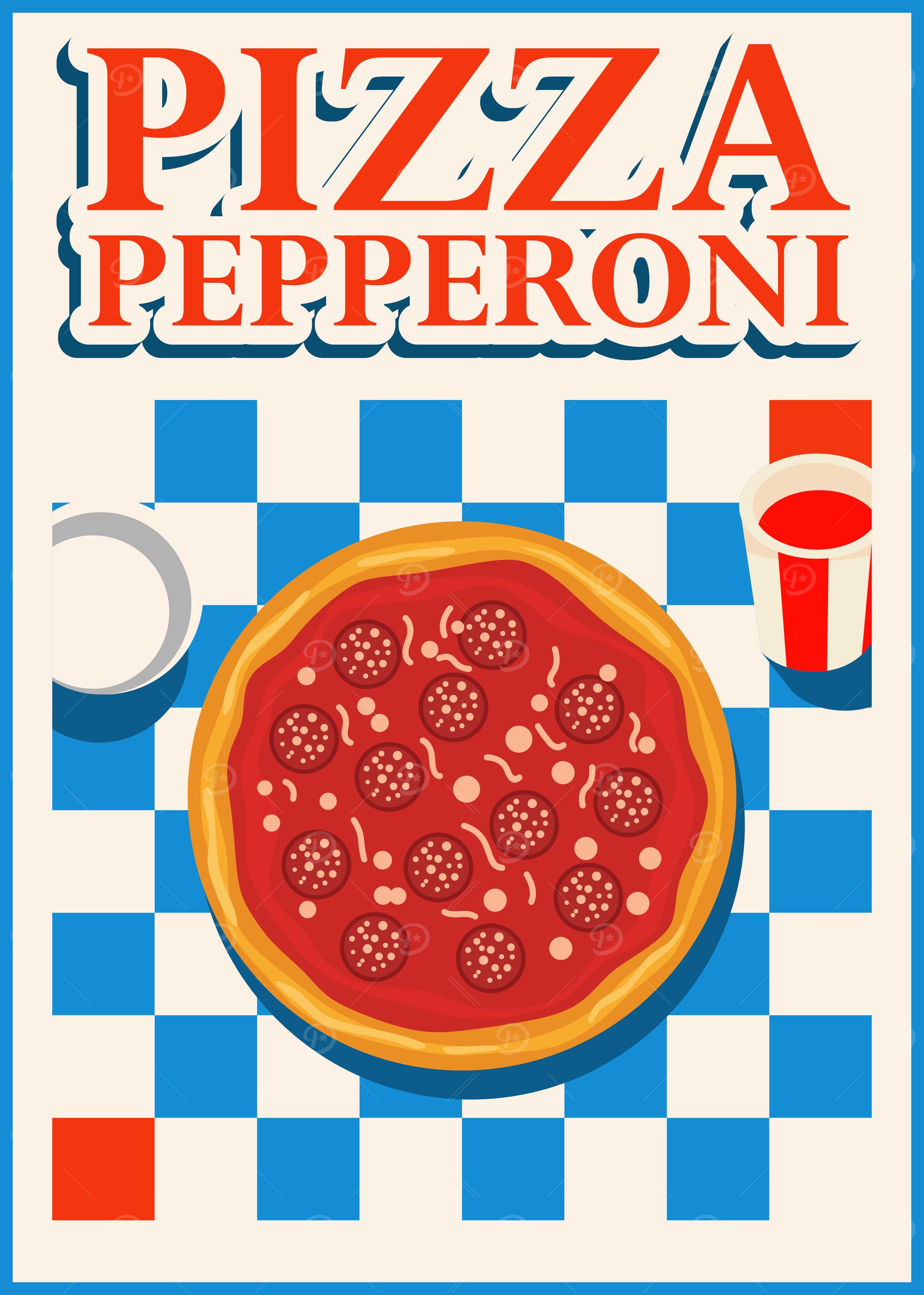 Pepperoni Pizza Illustration