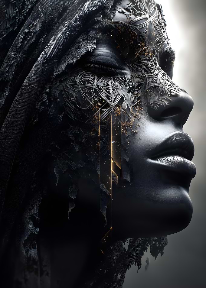 Abstract Dark Woman Portrait