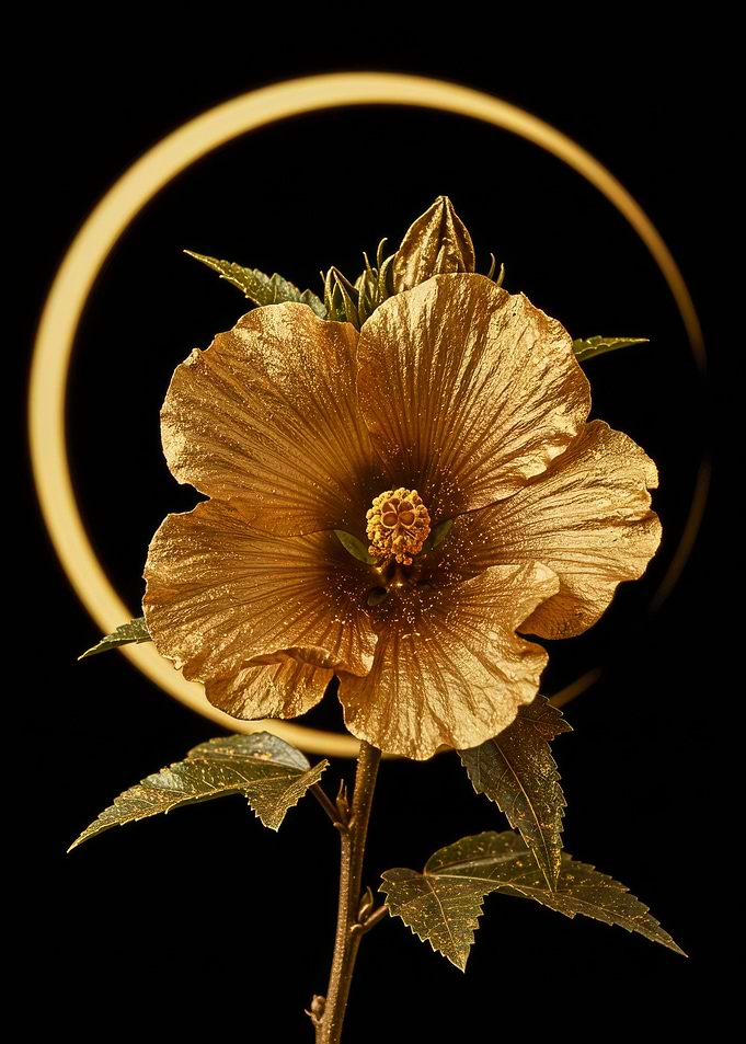 Golden Hibiscus with Halo