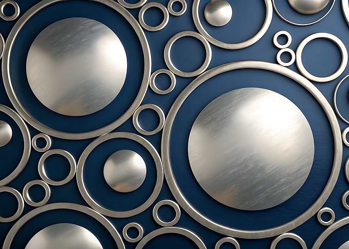 Abstract Circles on Blue Background