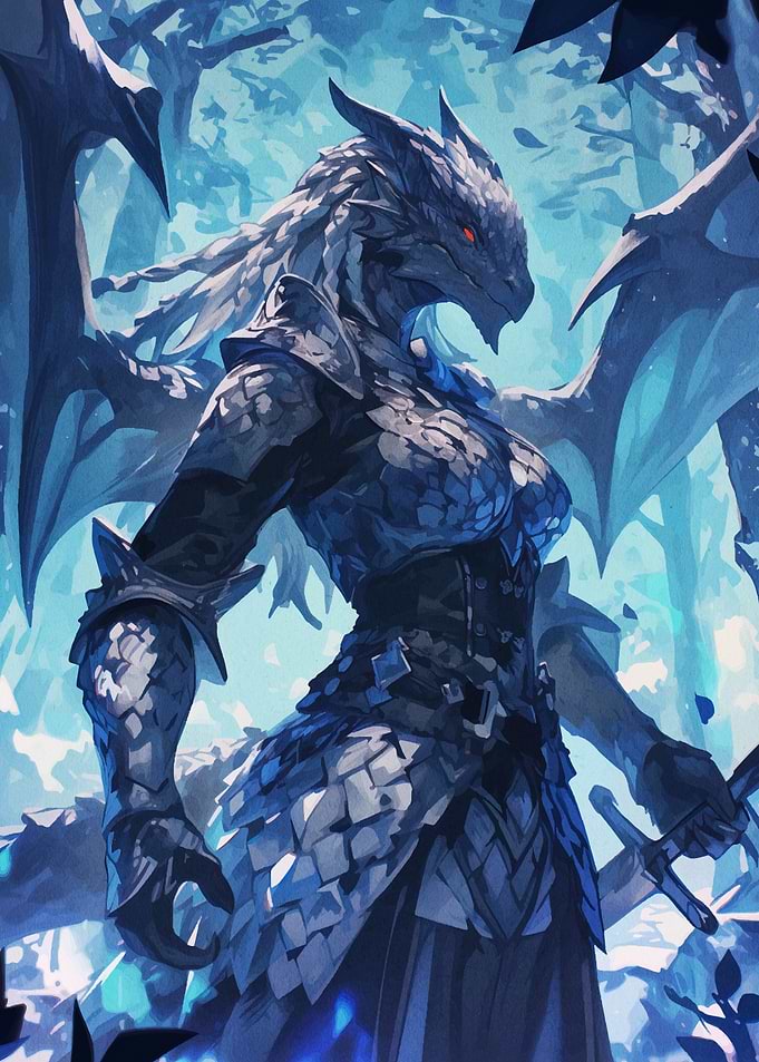 Armored Dragon Warrior in Forest