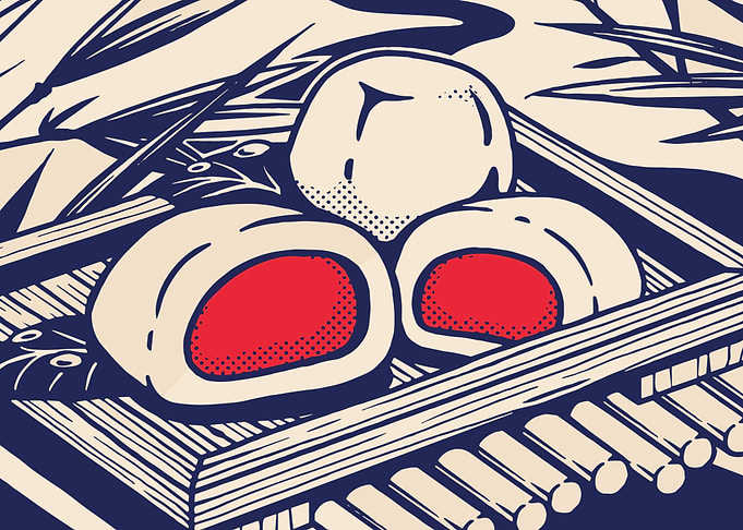 Mochi Dessert Illustration