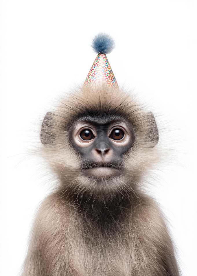 Langur Monkey with Party Hat
