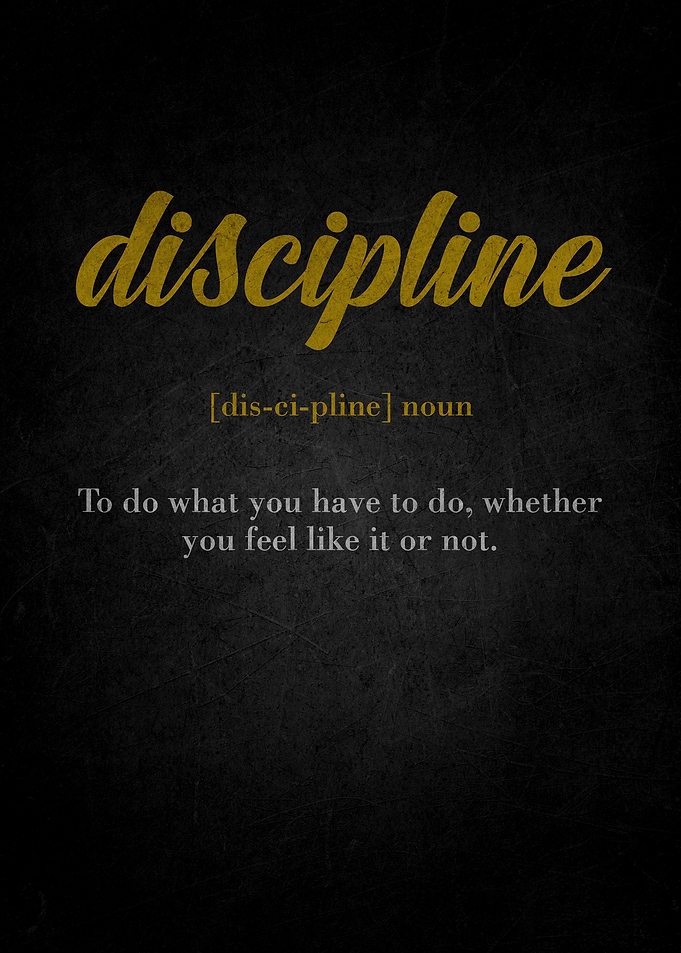 Discipline Definition on Black Background