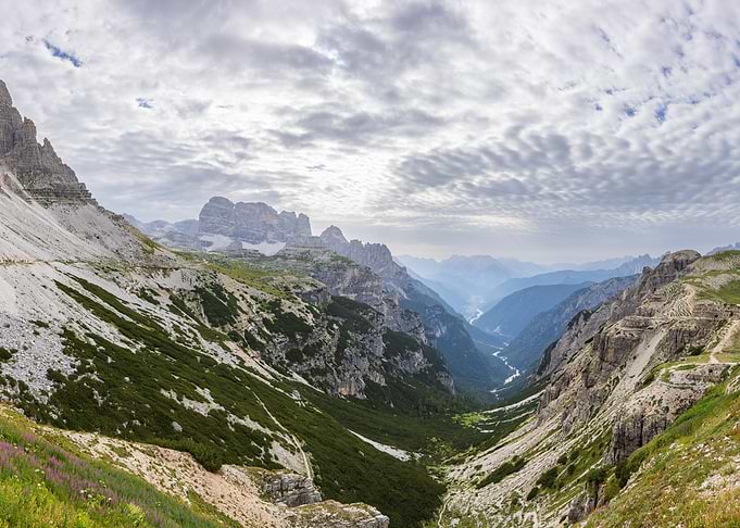 Mountain Valley Landscape - Dolomites in Italy