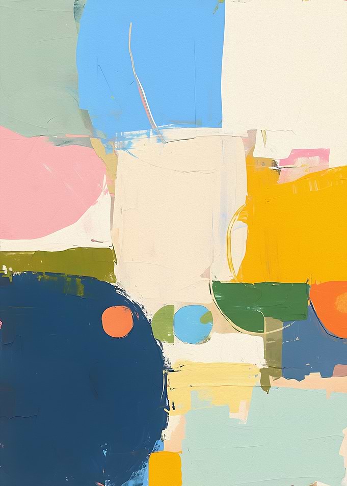 Abstract Painting with Geometric Shapes
