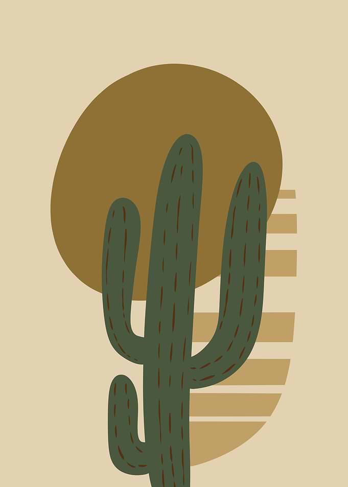 Minimalist Cactus Art Print