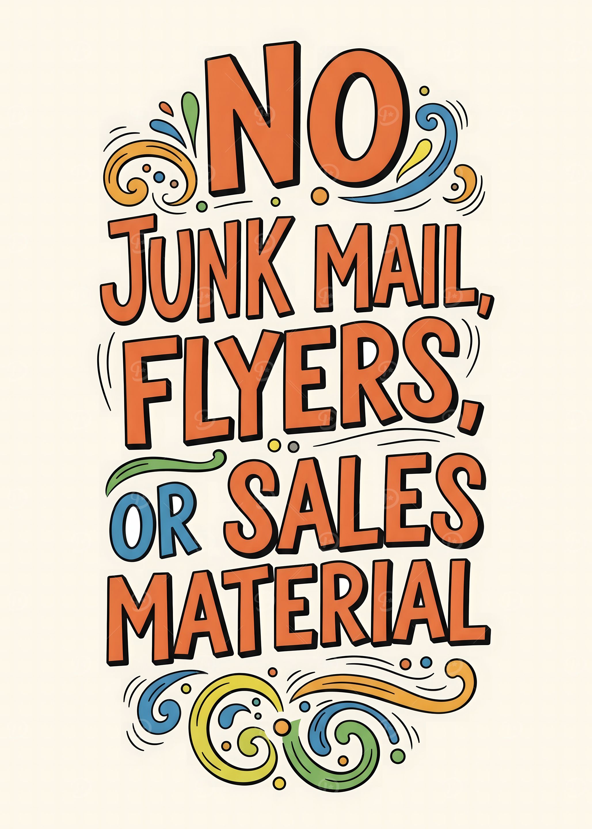 No Junk Mail Typography Art