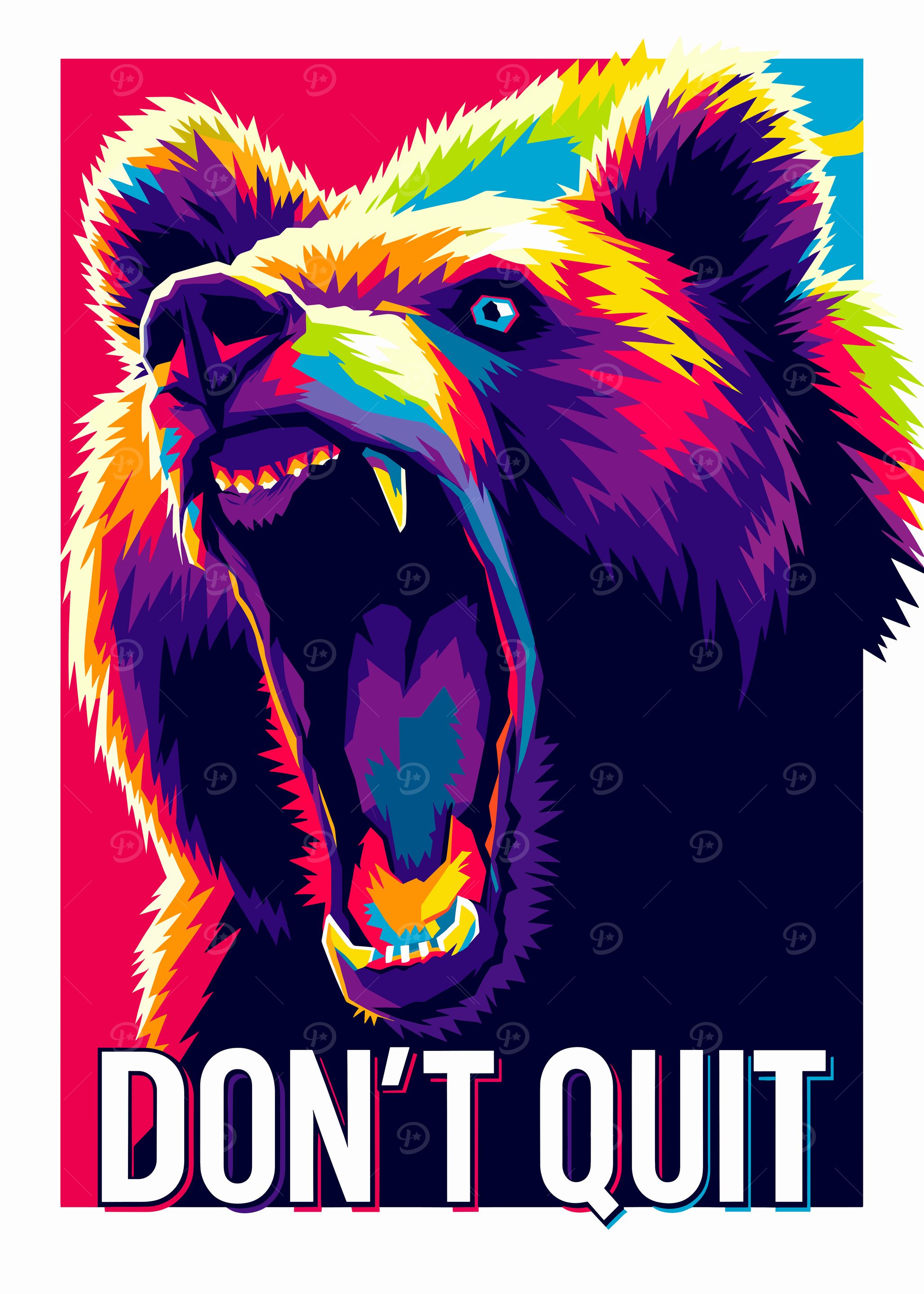 Colorful Bear Don't Quit
