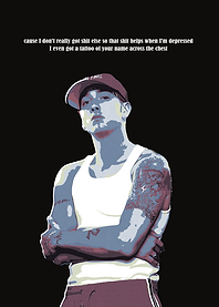 Eminem Portrait with Lyrics