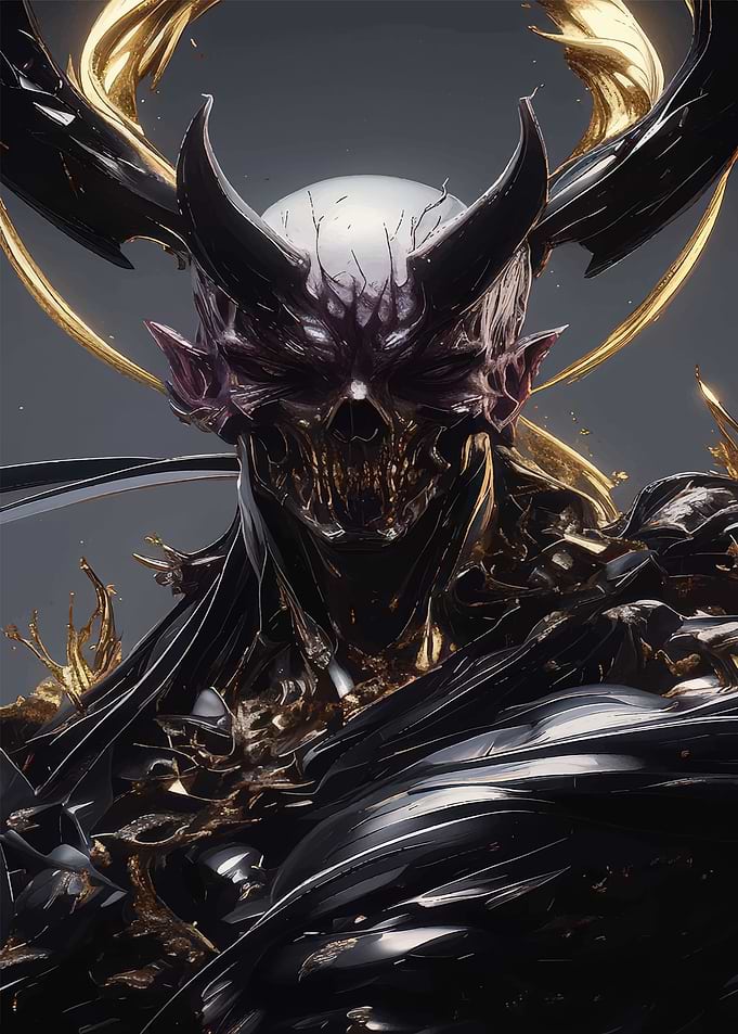 Dark Demon with Golden Accents