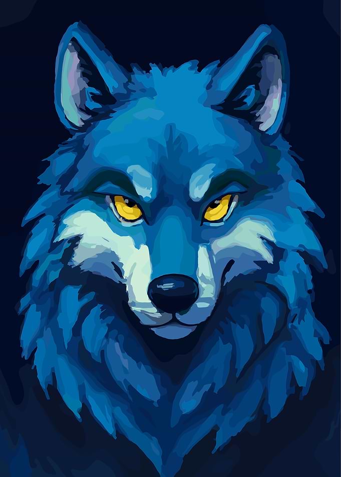 Blue Wolf Portrait