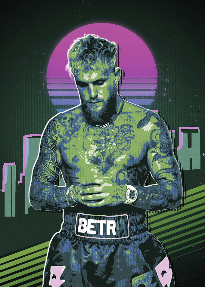 Jake Paul Retro Boxing Poster