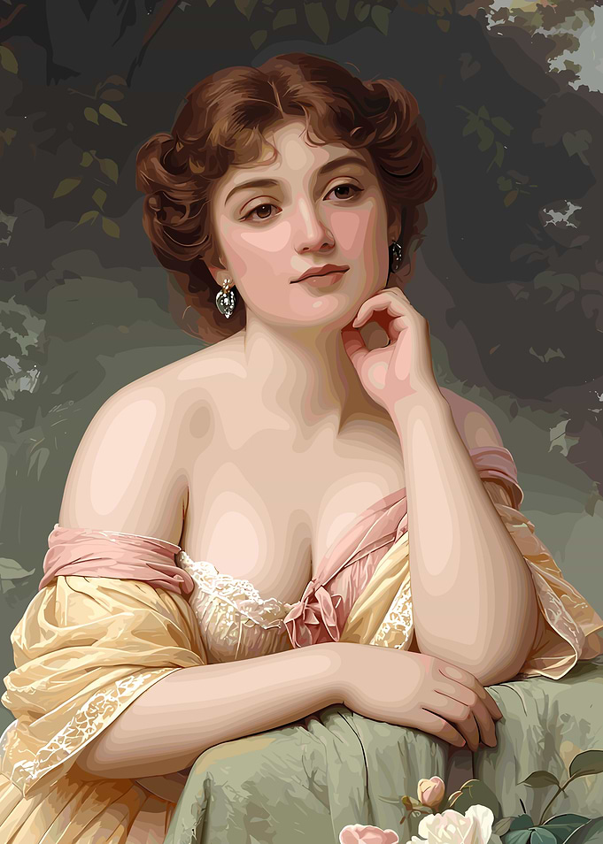 Elegant Woman Portrait in Classical Style