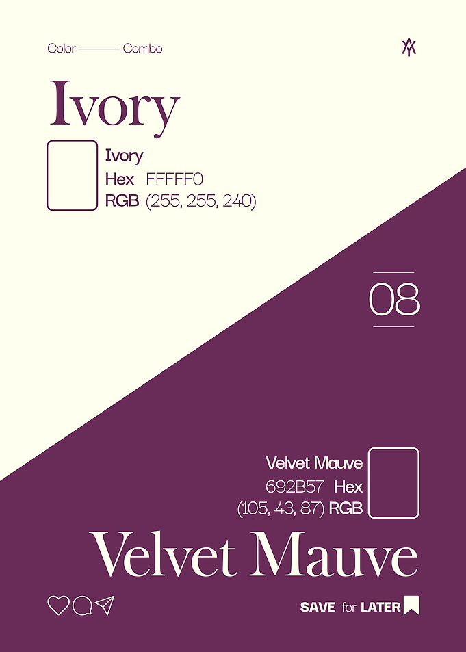 Ivory and Velvet Mauve Color Palette