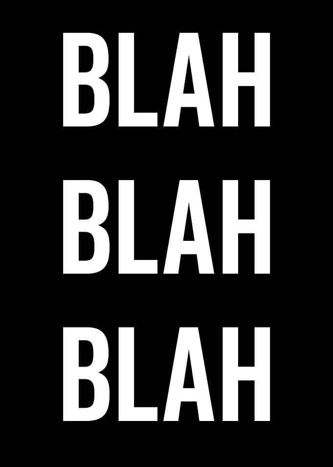 Blah Blah Blah Text Art