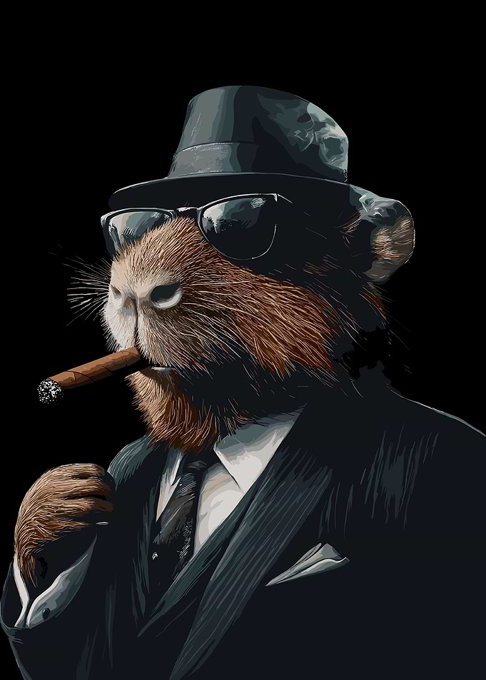 Capybara Gangster with Cigar
