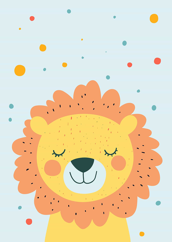Cute Cartoon Lion Illustration