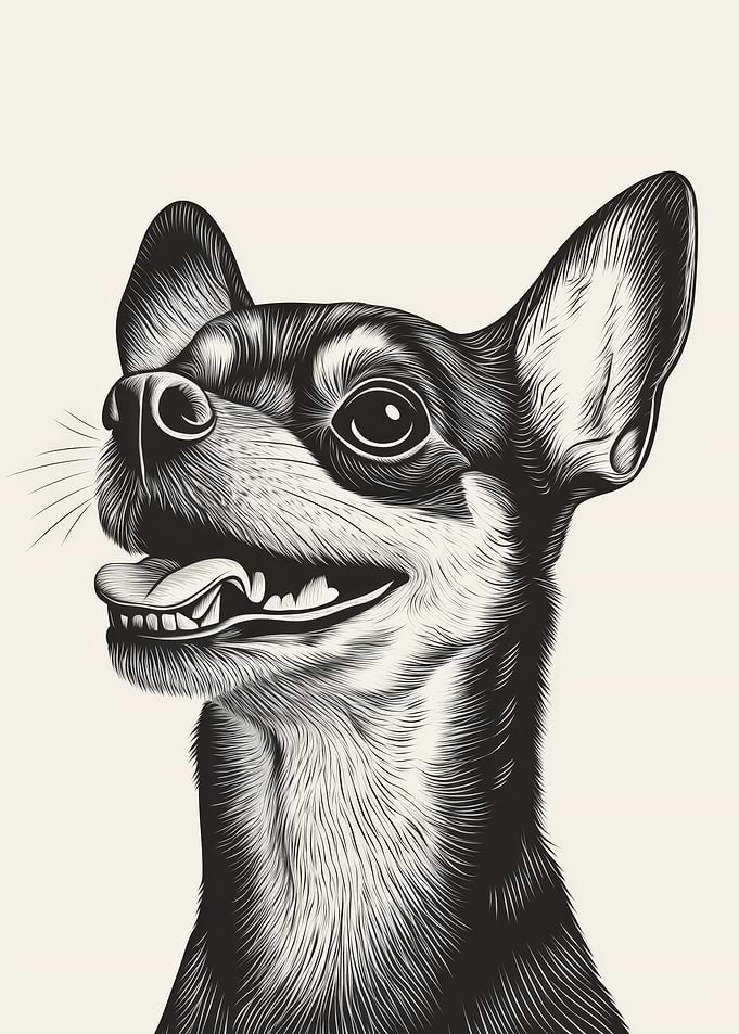 Engraved Chihuahua Portrait