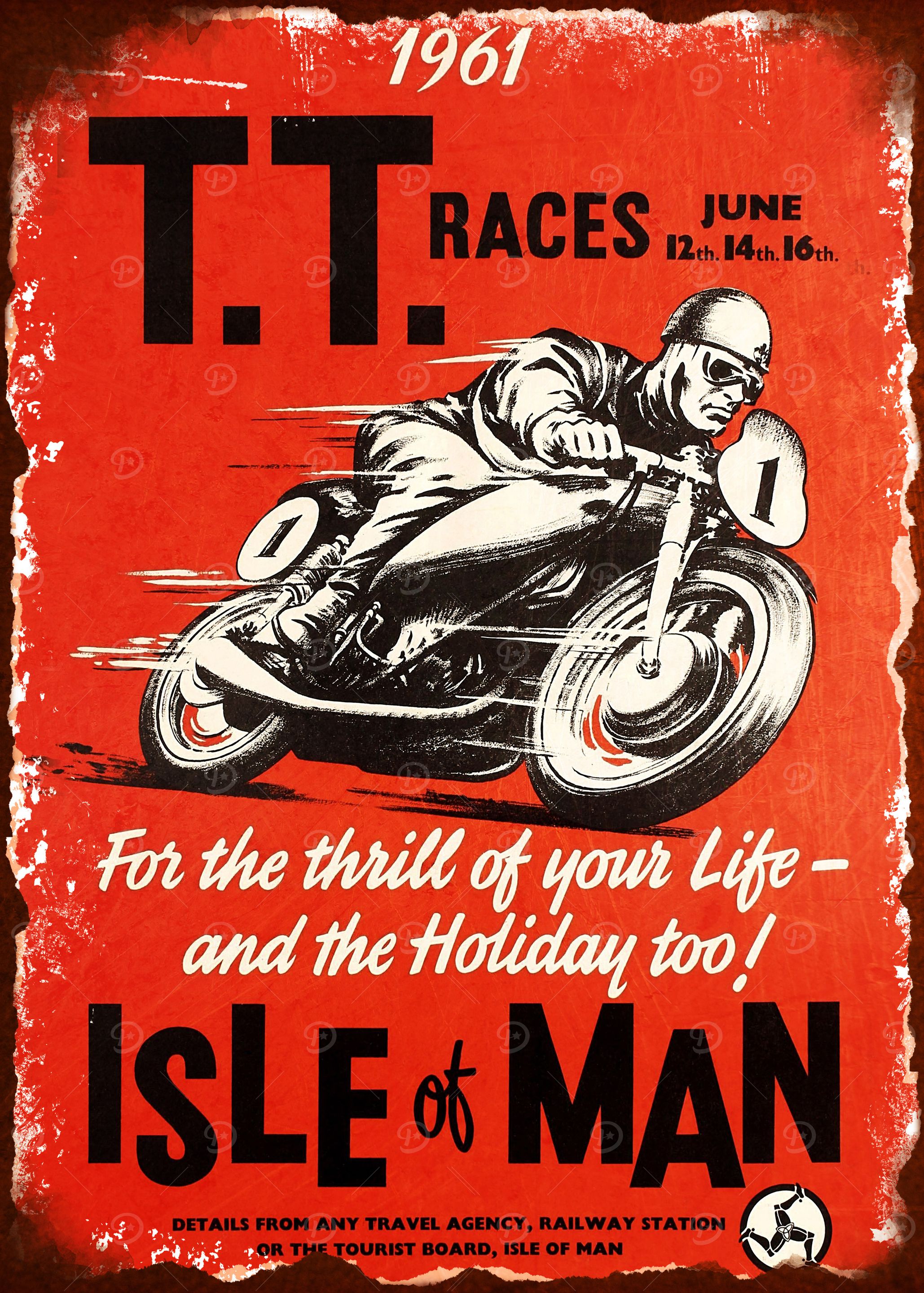 Isle of Man TT Races 1961 Poster