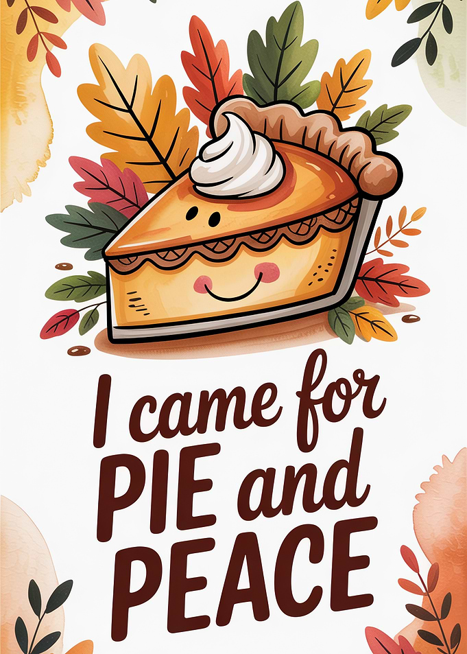 Pie and Peace Fall Illustration