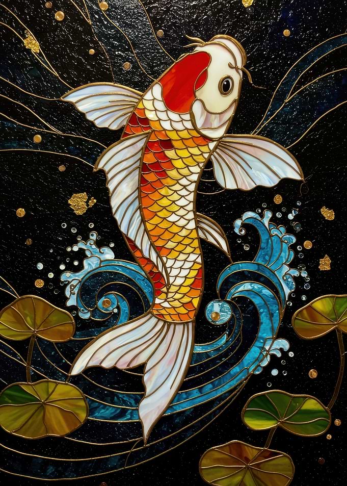 Koi Fish Stained Glass