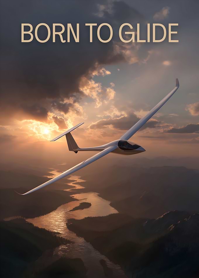 Born To Glide - Glider At Sunset