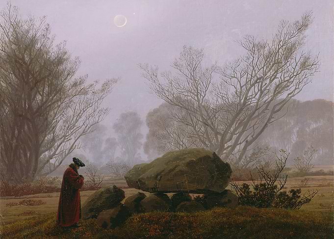 Megalithic Grave in Snow by Caspar David