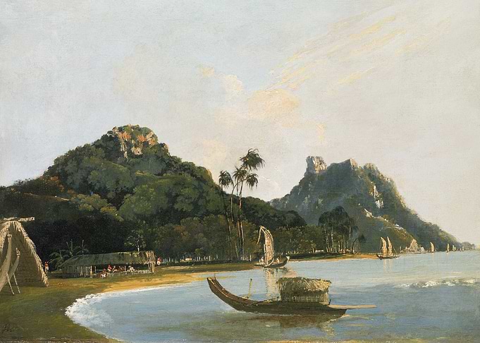 Tropical Island Beach Scene Painting