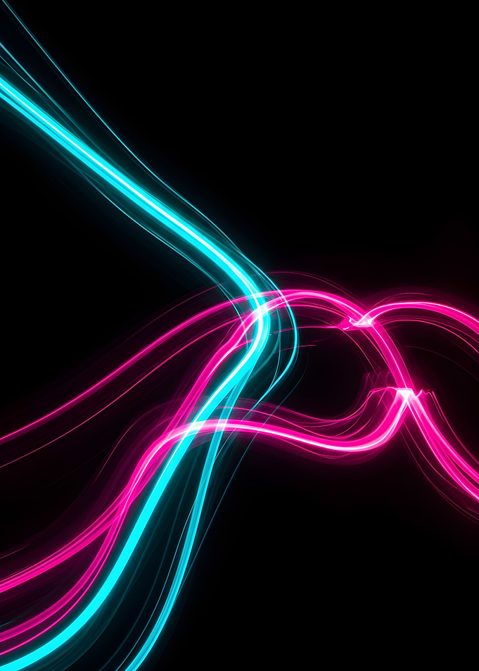 Abstract Light Trails on Black Background