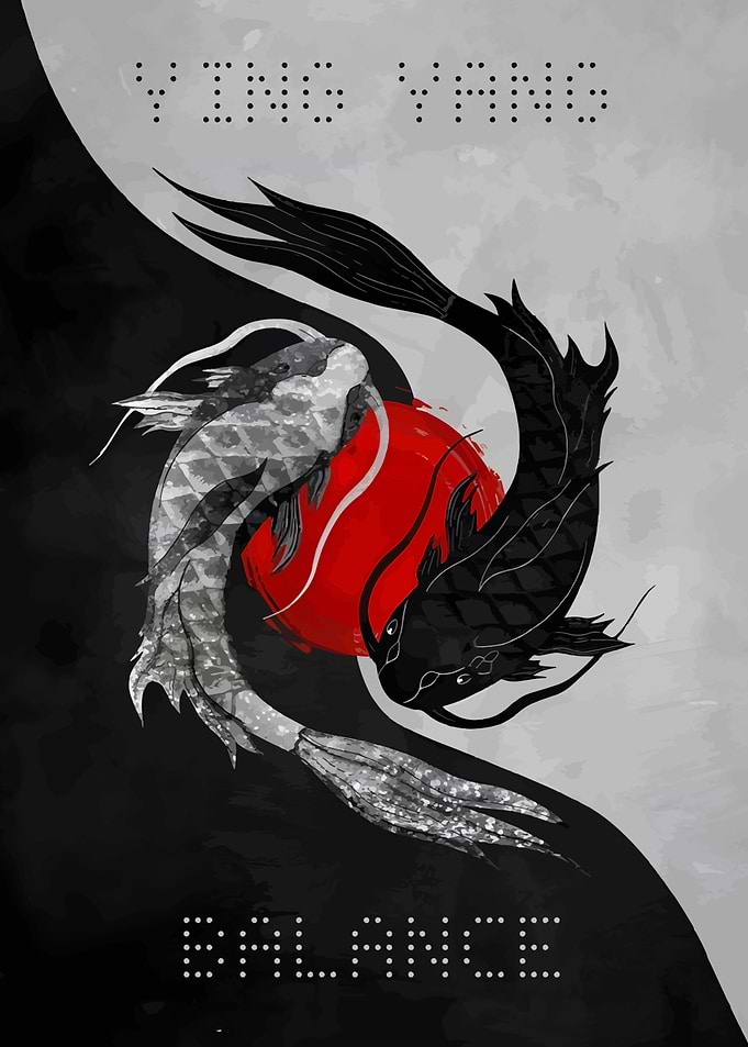 Ying Yang Koi Fish Balance