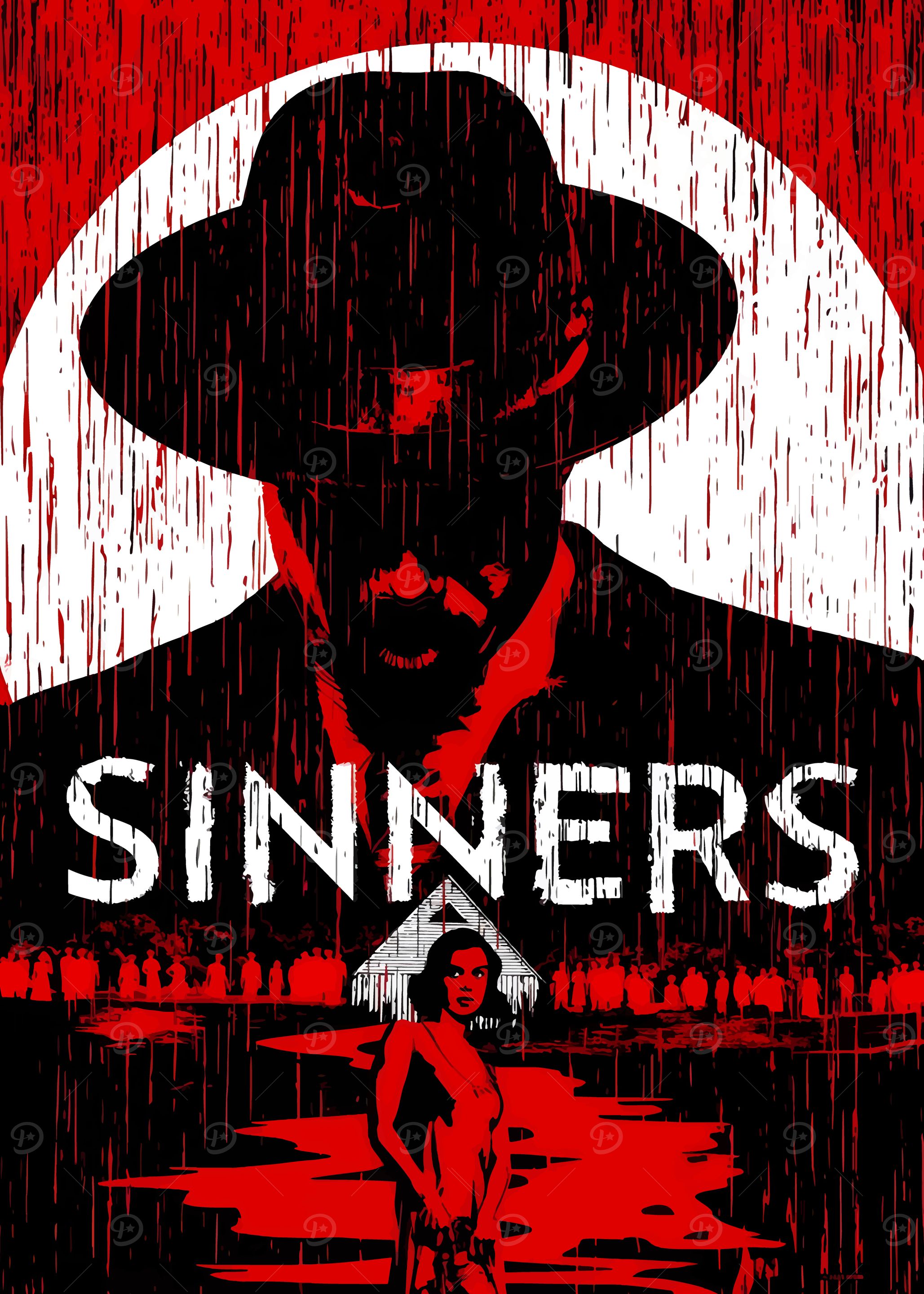 Sinners: Red and Black Graphic Art