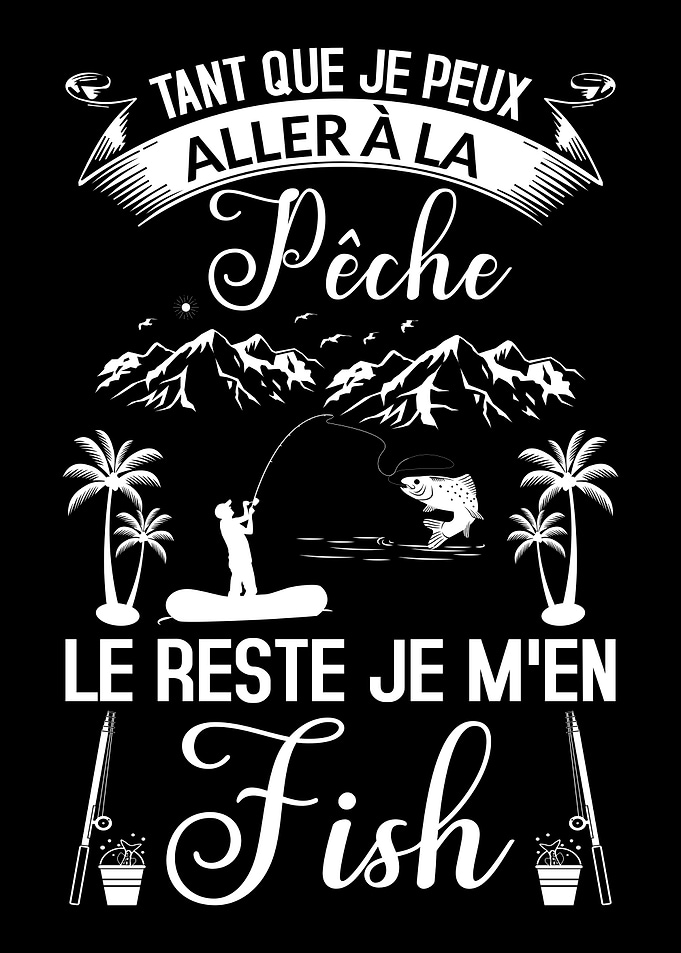 Fishing Graphic with French Text