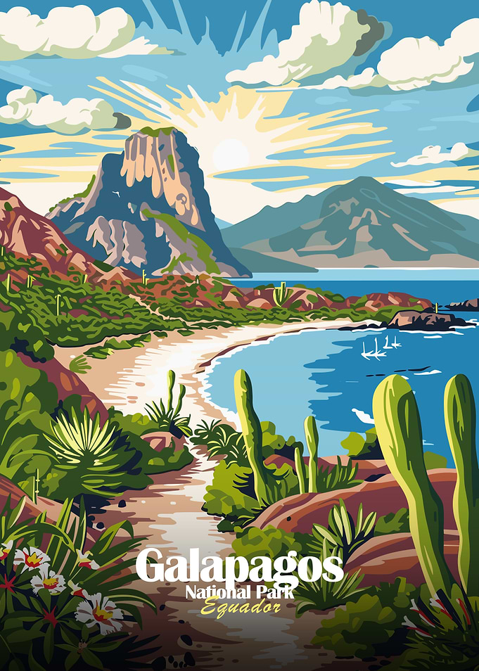 Galapagos National Park Ecuador Travel Poster