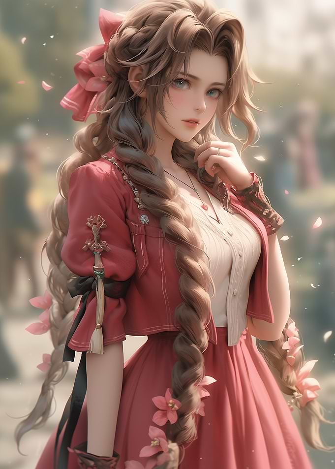 Aerith Gainsborough in Red Dress
