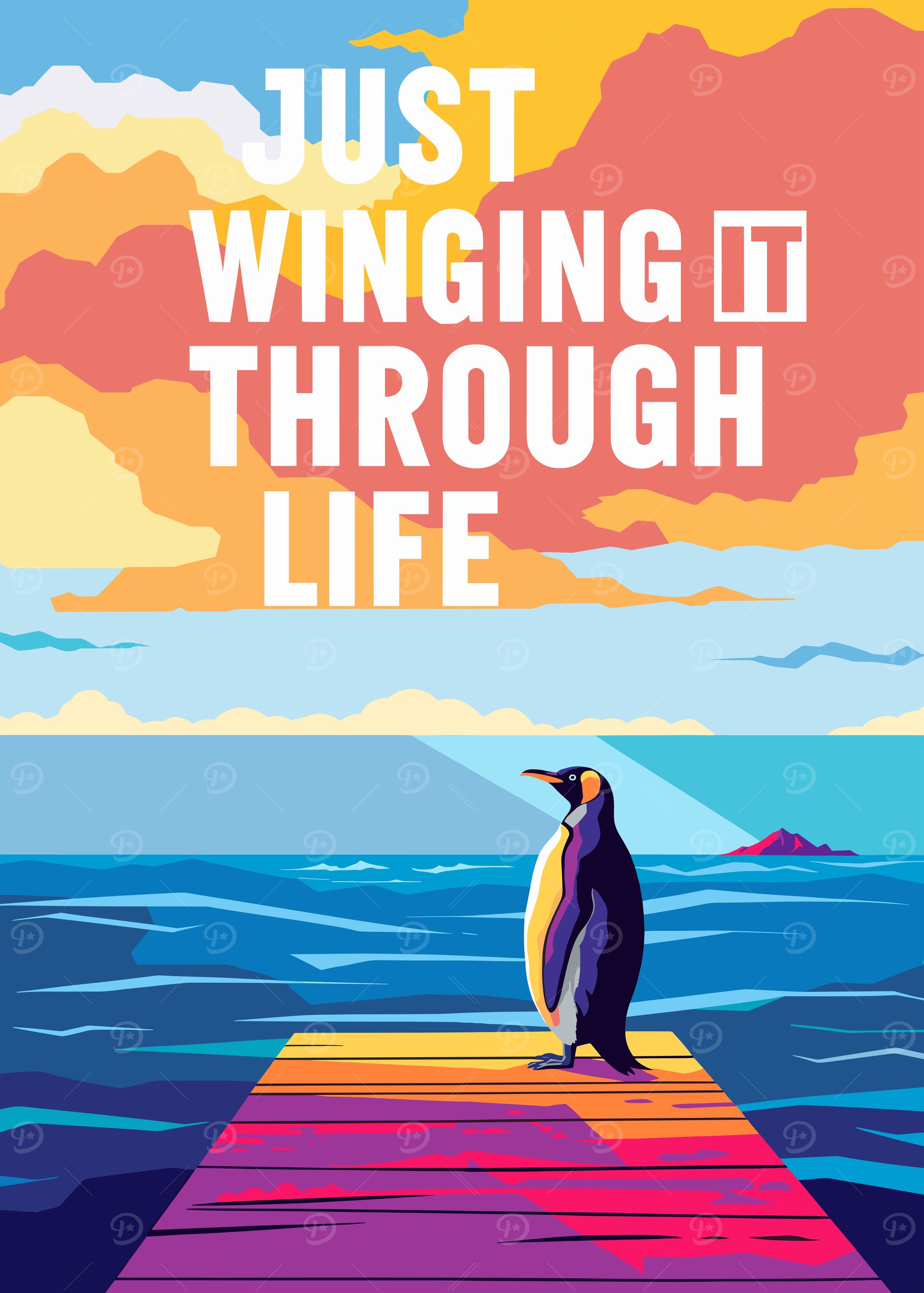 Penguin on Dock: Just Winging It