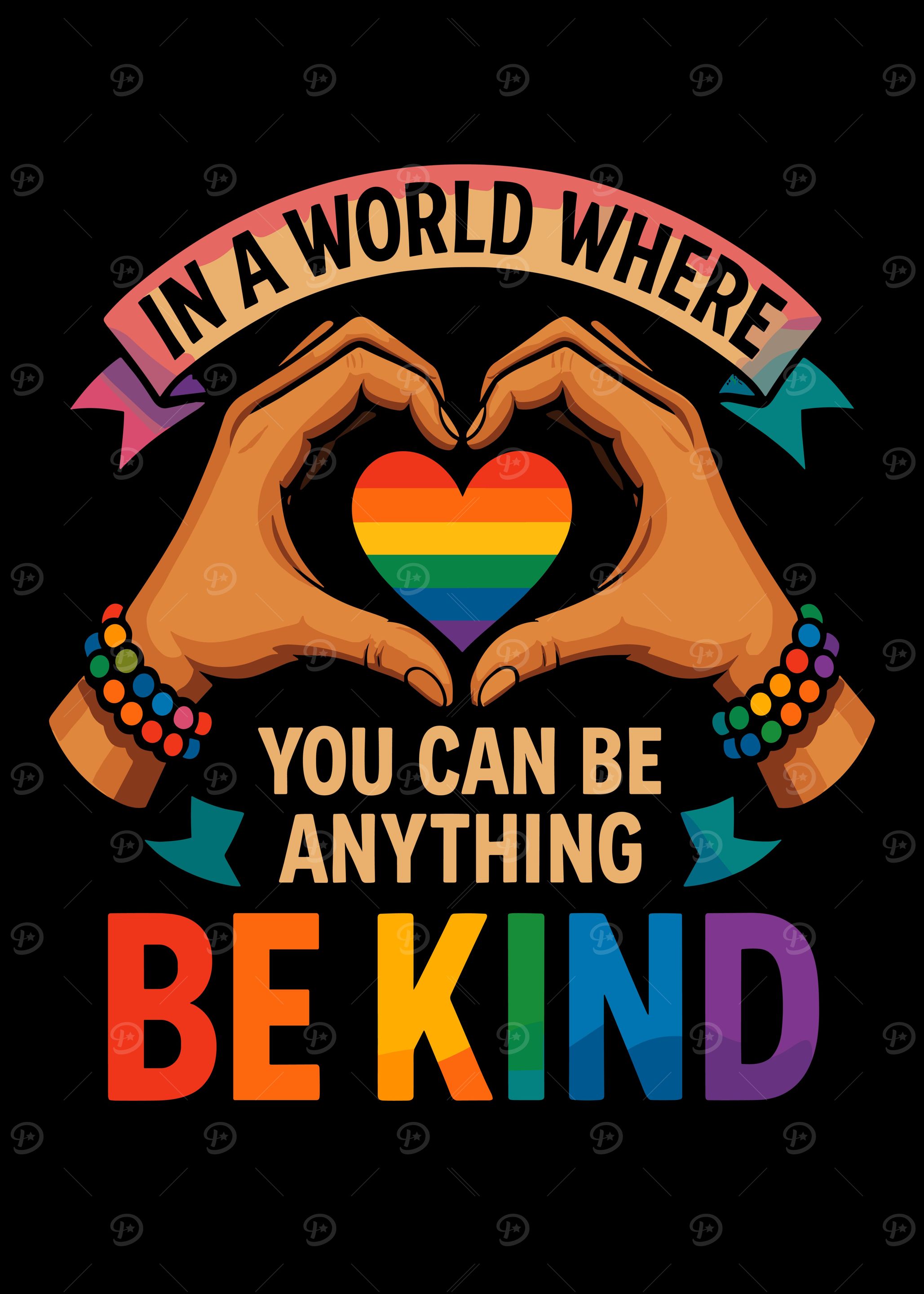 Be Kind LGBTQ+ Pride Graphic