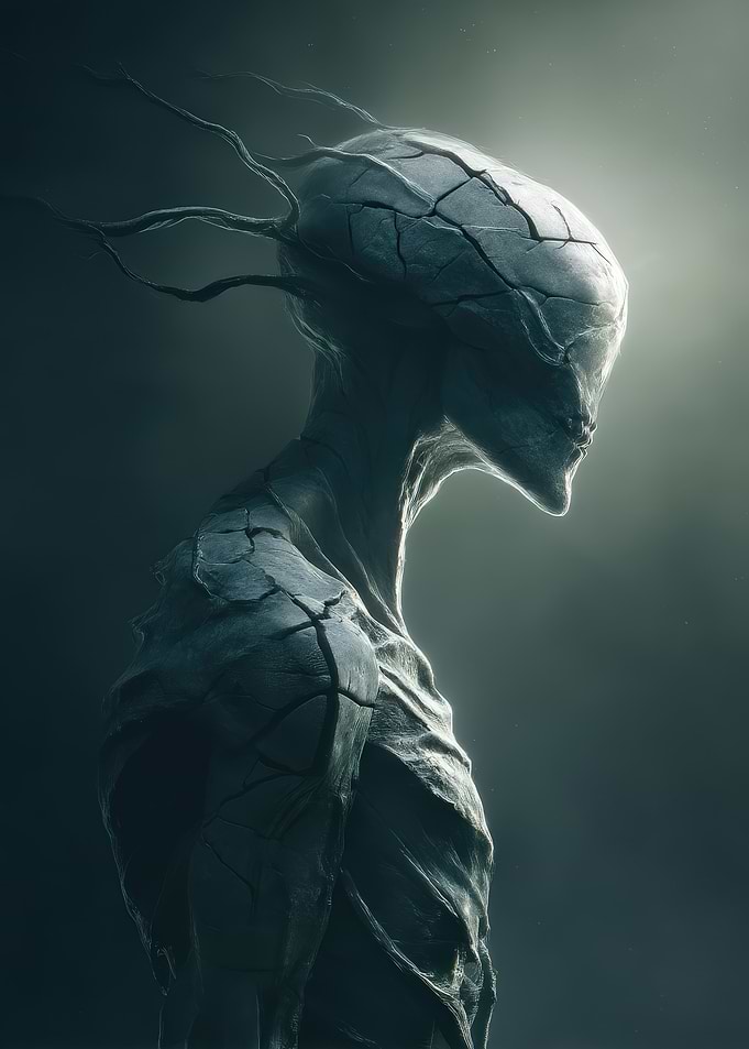 Cracked Alien Figure