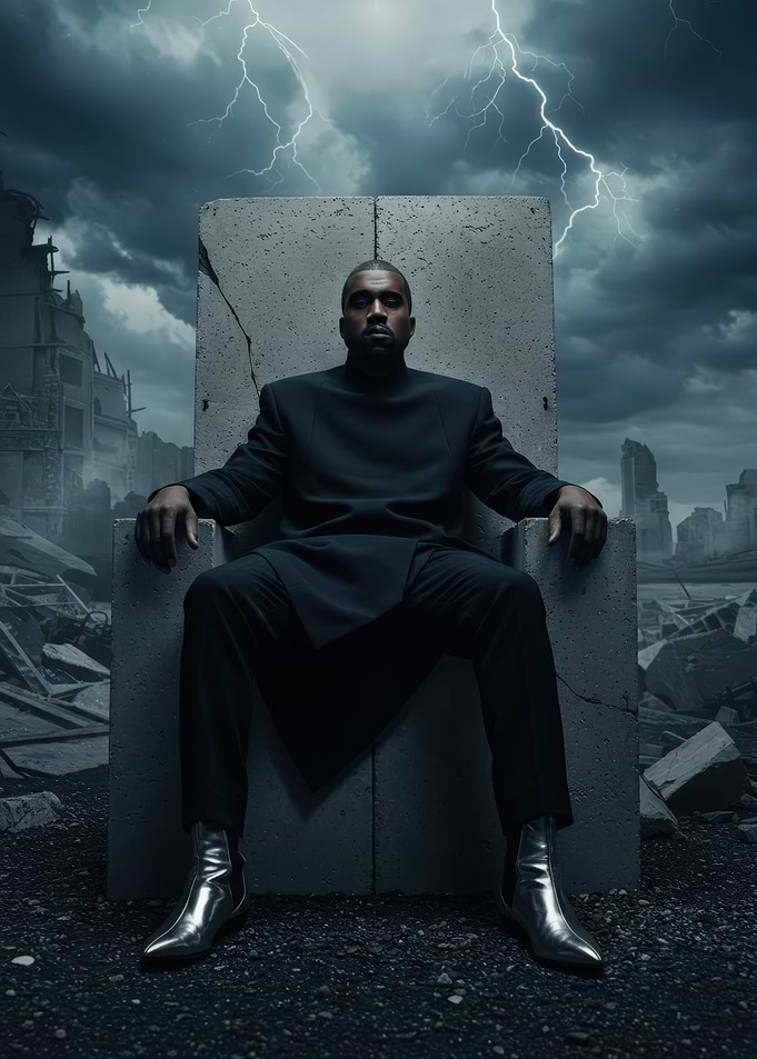 Kanye West on Concrete Throne