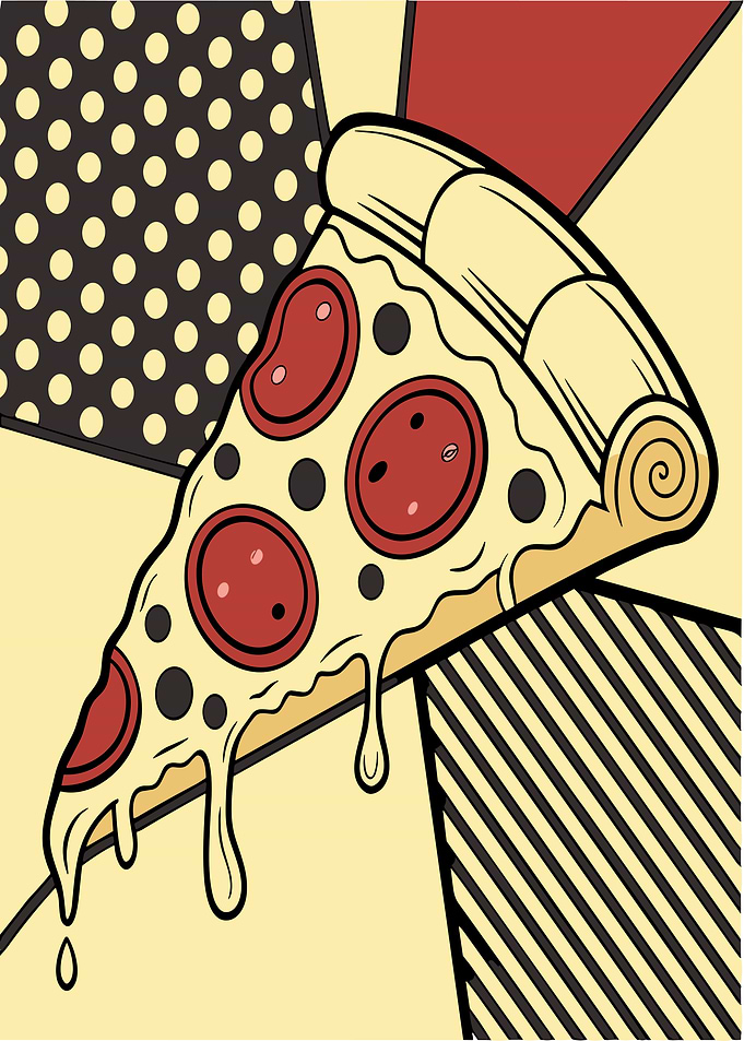 Pizza Slice Pop Art Illustration