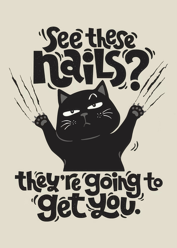 See These Nails? Funny Cat Art