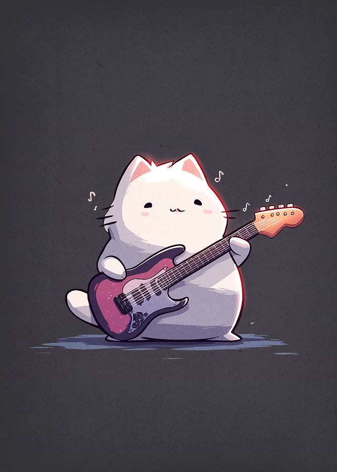 Cat Playing Electric Guitar